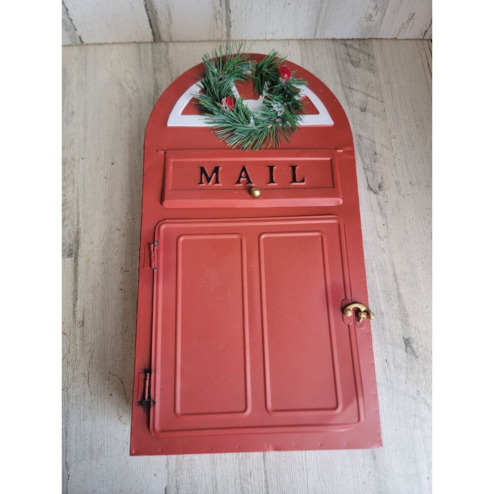 Ashland metal Santa Red Door mailbox‎ Xmas home decor